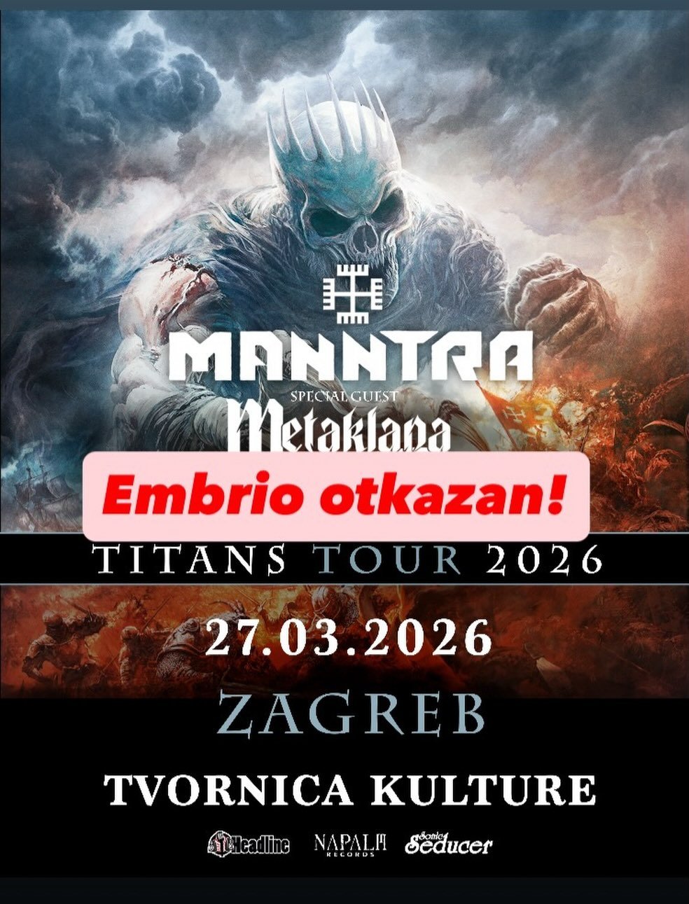 Embrio u tvornici otkazano Embrio tvornica kulture zagreb